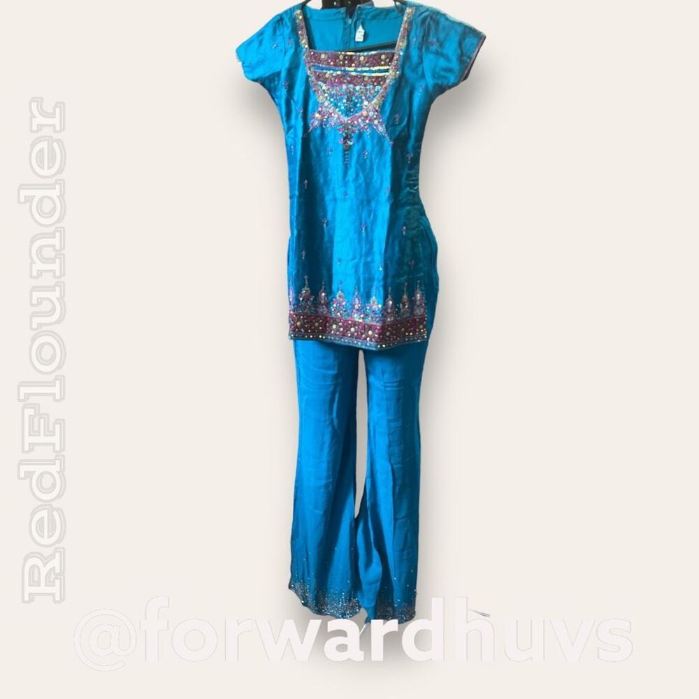 ☑️ Kurti Embroidered & Hand Beaded with Pants and Dupatta | Small